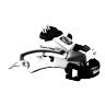 DERAILLEUR VTT AVANT SHIMANO ALTUS ET TX800  7-8V. COLLIER BAS 34,9-31,8-28.6 TIRAGE HAUT ET BAS