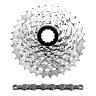 CASSETTE ET CHAINE (PACK)  9V. SUNRACE M96 11-34 VTT POUR SHIMANO NICKEL AVEC CHAINE CNM94 116 MAILLONS(LIVRE EN BOITE) (11-12-14-16-18-21-24-28-34)