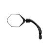 RETROVISEUR VELO GAUCHE COOLRIDE TETE HEXAGONALE ROTATIVE, ORIENTABLE A 180° MIROIR XXL NOIR (FIXATION COLLIER)