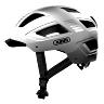 CASQUE VELO ADULTE ABUS URBAIN HYBAN 2.0 ARGENT ECLAIRAGE INTEGRE TAILLE  M (52-58CM) REGLAGE MOLETTE