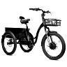 TRICYCLE ELECTRIQUE-VAE CITY LEADER FOX 24" CURTIS 2025 MIXTE NOIR BRILLANT 8V SHIMANO NEXUS MOTEUR ROUE AV BAFANG 36V 45NM BATTERIE 17,4AH