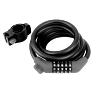 ANTIVOL VELO SPIRAL A COMBINAISON NEWTON DIAM 12 MM LONG 1.50 M NOIR-ROUGE (AVEC SUPPORT)  -NIVEAU SECURITE 3-