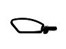 NG SPORTS AVALOO PREMIUM HANDLEBAR MIRROR FOR HANDLEBARENDEN+BARENDS 17-21MM, OVAL, BLACK