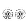 GALET DERAILLEUR P2R  9-10V. ALU ARGENT A ROULEMENT 11DTS (JEU DE 2)